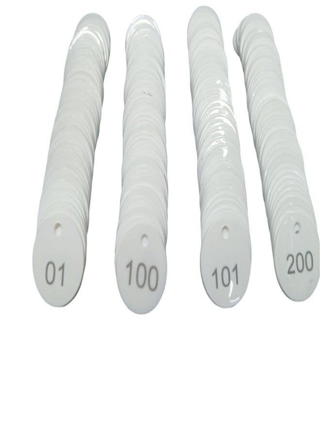 MOREL Embossed White Plastic Round Shape Token Coin with Hole USE for Shop, Board Games, Stores, House, School.|1 to 200 Numerical Coins. - Image 1